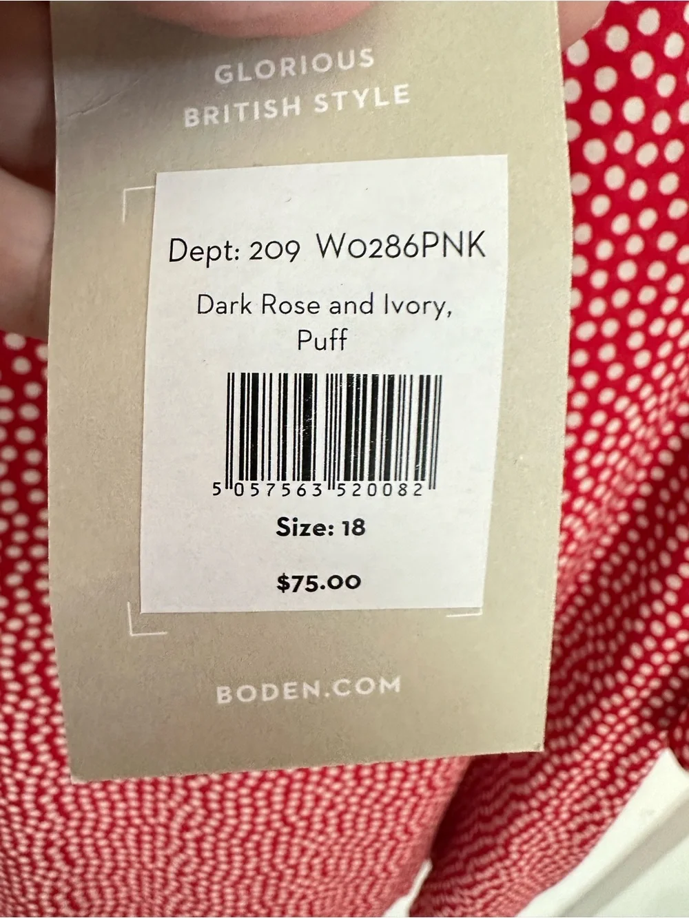 New Boden 18 rose-Ivory puff short sleeve split back model plussize workwear top